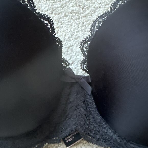 NWOT Victoria's Secret Dream Angels Black Lace Lined Demi Push Up Bra 34D - Picture 6 of 7